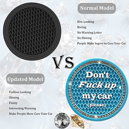 Car Cup Coaster 2 Pack, Universal Car Cup Holder Insert Coasters for SUV/Truck (Blue, 2PC) - color: Blue-2pc