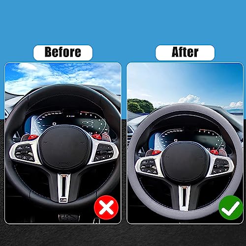 JDDRY Car Steering Wheel Cover,Silicone Steering Wheel Protector,Automotive Steering Wheel Protective Cover,Universal Fit(Gray,1PC) - color: Gray