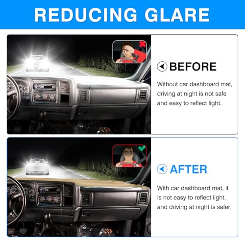 Autorder Beige Dashboard Cover Mat for Chevy Chevrolet Silverado/GMC Sierra 1999-2006, GMC Yukon XL/Suburban Tahoe Avalanche 2000-2006 Accessories Upgrade Polyester Dash Mat Sunshade Glare Protector - size: Beige 1999-2006 Chevy Silverado