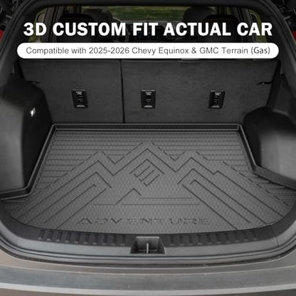 KUST Trunk Cargo Mat for Chevy Equinox/GMC Terrain 2025-2026 (Gasoline), Rear Cargo Liner for Equinox Accessories All Weather Protection TPE Rubber Raised Edge - style: Equinox 2025-2026 │ Trunk Mat