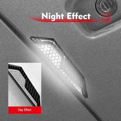 4 PCS Car Door Edge Guard Stickers, 4.72" x 1.18" Reflective Anti-Collision Car Side Strips, Self-Adhesive Waterproof Paint Protection Decals, Universal for Cars Trucks SUVs (White) - color: White