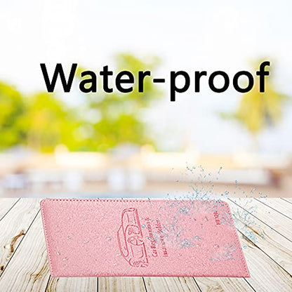 Car Registration and Insurance Card Holder - Leather Vehicle Glove Box Automobile Documents Paperwork Wallet Case Organizer for ID, Driver's License, Key, Cards - Car Accessories for Women&Men