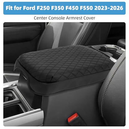 Center Console Armrest Cover for Ford F250 F350 F450 F550 2023 2024 2025 2026 Fully Covered Anti-Scratch Thickened Heighten Protector Interior Accessories(for Bucket Seat Console) - size: Compatible with F250 F350 F450 F550 2023-2026