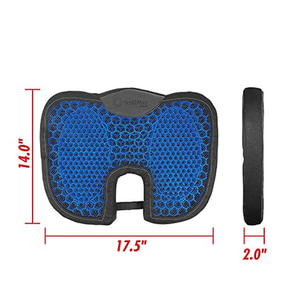 HEALTHMATE IN9115 Comfy Gel Coccyx Cushion Gel Seat Cushion for Long Sitting for Back, Sciatica and Tailbone Pain Relief, for Office Chair, Car, Wheelchair, Long Trips - size: Wedge