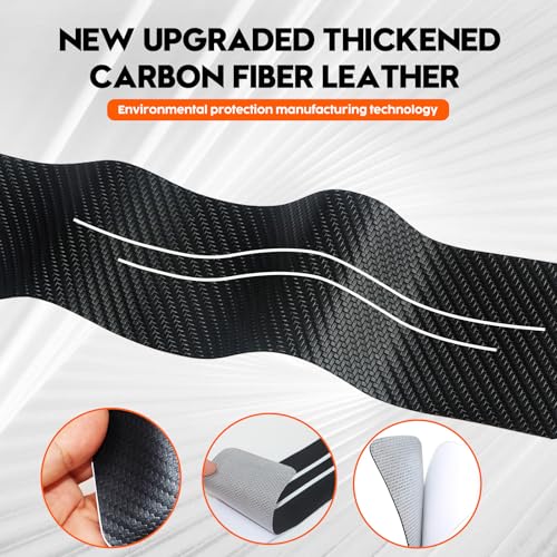 Door Sill Protector, Car Door Entry Guards, 10Pcs Car Door Protector, Carbon Fiber Leather Waterproof Scratch Protection Strips (for All car Models) Door sill Trim Entry Guard (Black)
