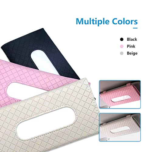 Car Visor Tissue Holder, Sun Visor Napkin Holder Backseat Tissue Case, Premium Car Tissue Box for car, Car Tissue Holder(Beige)