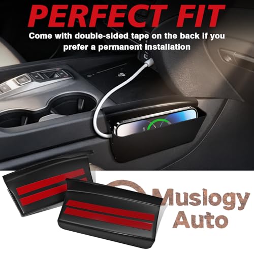 Muslogy for 2017-2024 2025 2026 Ridgeline Center Console Shifter Storage Box ABS Material Console Side Organizer Left & Right 2PCS Set with Stronger Tape Compatible with Honda Ridgeline 2017-2026 - size: Ridgeline 2PCS Console Side Storage