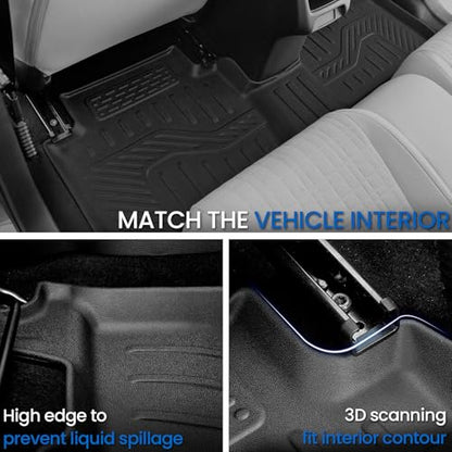 Floor Mats Set for 2023-2025 2026 Honda HR-V, All Weather TPE Backrest Mat Trunk Mat Cargo Liner Door Sill Guards Accessories for HRV (Floor Mats Set)