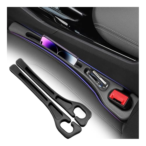 2PCS Upgraded Car Seat Gap Filler,Soft No Drop Seat Guard for Cars with Dual Slot Car Seats Gap Organizer for Storing Items & Filling Gaps,Versatile Between Seats Cars Gaps Filler (Style1)