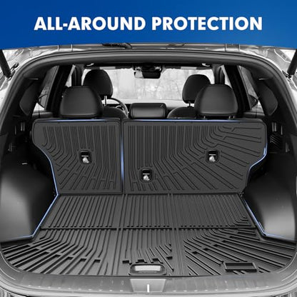 Mixsuper Cargo Liner for Hyundai Tucson 2022-2025 2026 Gas (Non for Hybrid& Plug-in Hybrid), All Weather Trunk Mat Backrest Mat TPE Back Seat Cover Protector for Tucson Accessories - size: 22-26 |Tucson| Cargo & Backrest Mat