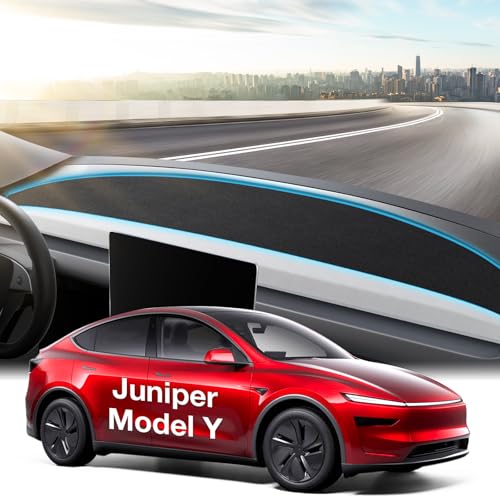 Wigoo 2026 New Model Y Juniper Accessories Dashboard Cover [Anti-Glare and Sun Protection] Suede Dash Mat for New Model Y Juniper(2025-2026), Model Y Juniper Accessories (Black)