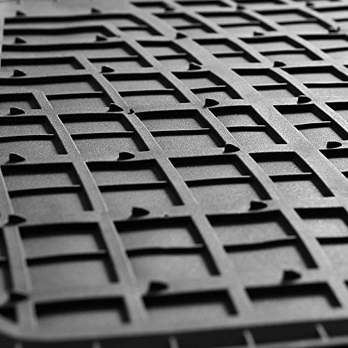 FH Group Premium Liners Tall Channel Trimmable All Weather Rubber Full Set Car Floor Mats (Blue) w. Trimmable All-Season Cargo Liner (Black) - Universal Fit for Cars Trucks and SUVs - color: Blue, style: With Cargo Mats