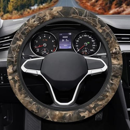 AFPANQZ Steering Wheel Cover for Cars Universal Fit 14 to 15 inch, Branch Pattern Car SUV Sedans Accessories Steering Wheel Protection Sweat Absorption - color: Branch Pattern