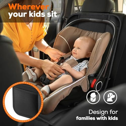 Car Seat Protector for Child Baby Car Seat,600D Waterproof Car Seat Cover with Thick Padding, Non-Slip Backing and 2 Mesh Storage Pockets (2 Pack) - size: 2 Pack