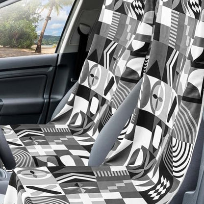 Hahafelt Car Seat Towel Covers with Storage Bag, 63 x 32 Inch Universal Non Slip Waterproof Sweat Protector for Car Truck, Gym Swimming Running, Machine Washable(2 Pack,Black White Abstract) - style: Black White Abstract