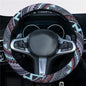 Ethnic Style Coarse Flax Cloth Automotive Steering Wheel Cover Anti Slip and Sweat Absorption Auto Car Wrap Cover (M, 14.5''-15'') - color: M, size: 14.5 - 15 inches