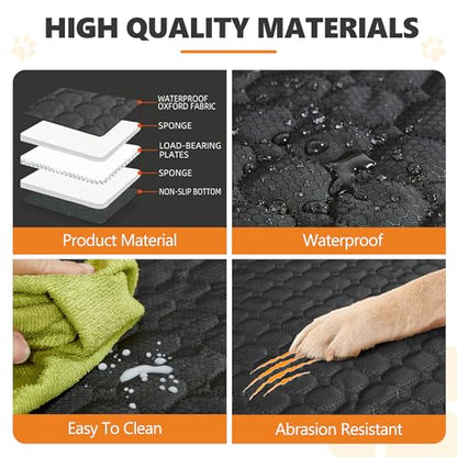 Back Seat Extender,Dog Car Seat Cover,Waterproof Pet Hammock Travel Bed,Durable Camping Air Mattress,Non Inflatable Car Bed Mattress Easy Clean for Car SUV Truck (Black) - color: Black