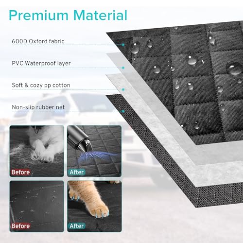 Dog Car Seat Cover Compatible with Honda CRV CR-V Toyota RAV4 Back Seat, Pet Bench Backseat Covers with Non-Slip Backing for Small-Mid Sized SUVS and Sedans