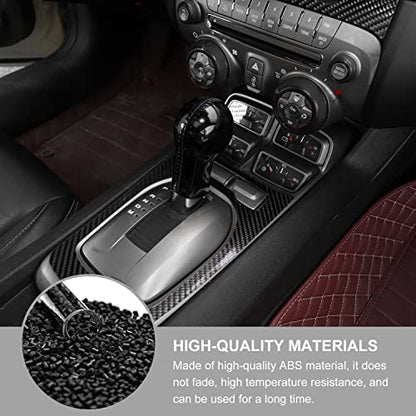 Jimen Compatible with Chevrolet Camaro 2010-2015, Center Console Gear Shift Knob Cover Trim (Black)