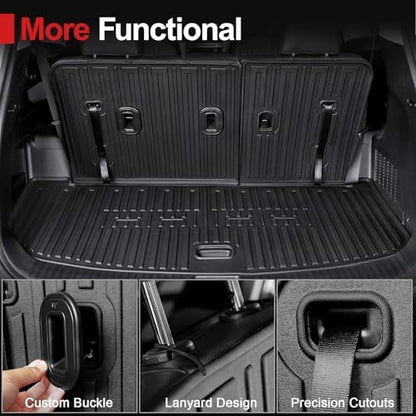 Cargo Mat with Backrest Mat for 2020-2025 Kia Telluride, All Weather TPE Trunk Mat Rear Cargo Liner Back Seat Cover Protector for Kia Telluride Accessories - style: Cargo Mat