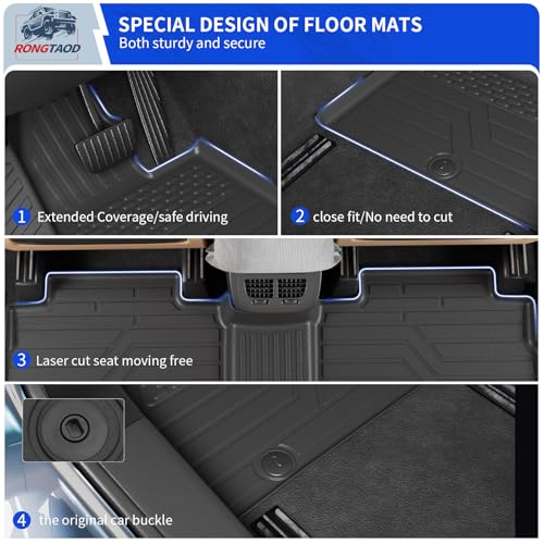 Floor Mats Compatible with 2020-2025 Kia Telluride 7 Seats (Not for 2027) Cargo Liner Back Seat Cover Kick Mat 2024 Telluride Accessories (Floor Mats+Trunk Mat+2nd&3rd Row Backrest Mat) - color: Floor Mats+Trunk Mat+2nd Backrest Mat