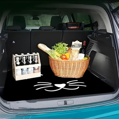 Universal Car Trunk Mat 29" x 39", Cute Cat Print All Weather Trunk Protection Cargo Liner, Durable Cargo Mat Rear Trunk Liner, Stylish Vehicle Interior Accessories Suitable for Most Car Models - color: Cute Cat Print