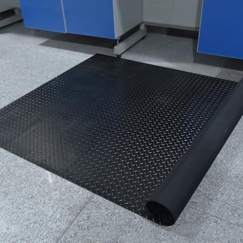 4' x 10' Feet Non-Slip Garage Floor Mat, 1-Piece Durable Rubber Flooring Roll, Cuttable Floor Protector Mat for Parking Lots, Gym, Warehouse, Basement Trailer (4' x 10' Ft) - size: 120"L x 48"W x 0.1"Th