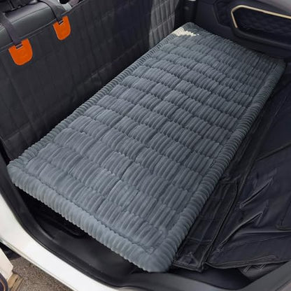 Dog Car Seat Cover for Back Seat, 54"x24.8" Non-Slip Pet Bed Mat, Washable Flannel Travel Mat for SUV & Trucks, Scratch & Spill Proof - color: Grey