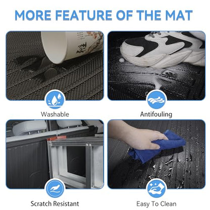 Cargo Mat & Backrest Mat Compatible with 2022-2026 Nissan Pathfinder Cargo Liner Trunk Mat TPE All Weather Back Seat Cover Protector 2024 Pathfinder Accessories (Trunk Liner + Backrest Mat) - style: 11) for Nissan Pathfinder 2022-2025 Cargo Liner & Seat B