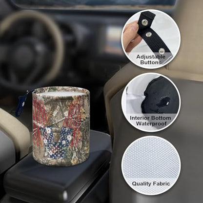 Camo Car Trash Bin Folding Vehicle Garbage Small Mini Can Travel Garbage Organizer Bag Accessories - color: Camo