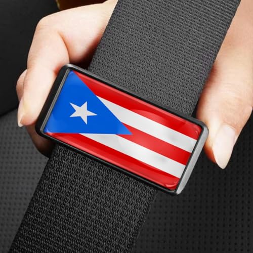 2PCS Puerto Rico Flag Car Seatbelt Adjuster car Universal Car Seat Belt Pads Cover for More Comfortable Driving, Seat Belt Shoulder Strap - color: Puerto Rico Flag