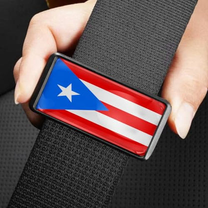 2PCS Puerto Rico Flag Car Seatbelt Adjuster car Universal Car Seat Belt Pads Cover for More Comfortable Driving, Seat Belt Shoulder Strap - color: Puerto Rico Flag