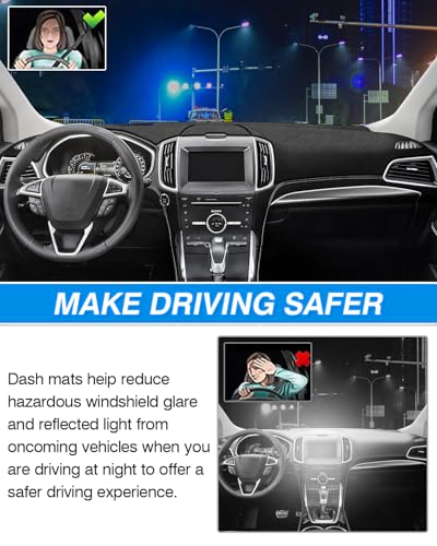 Cartist Dash Cover Compatible with Ford Edge 2015-2022 2023 2024 2025 Accessories Dashboard Cover Mat Non-Slip Carpet Sunshield Glare UV Rays Protector - size: Ford Edge 2015-2025
