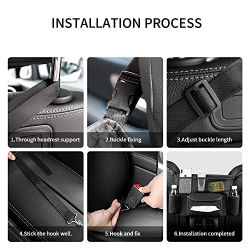 JEYODA Car Handbag Holder Between Seats Suede Large Capacity Car Purse Holder Automotive Consoles & Organizers for Document Phone Storage Car Organizer(1925-style 2 black)