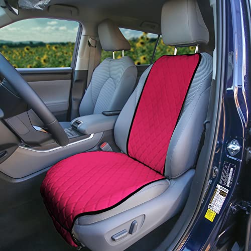 FH Group Car Seat Cushion – Neosupreme Single Front Seat Cover with Front Pockets, Airbag Compatible, Universal Fit Car Seat Cushion for Driver or Passenger Seat, SUV, Truck, Sedan & Van – Pink - color: Pink, style: Front