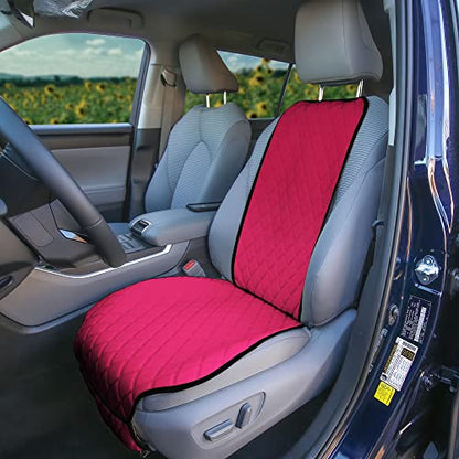 FH Group Car Seat Cushion – Neosupreme Single Front Seat Cover with Front Pockets, Airbag Compatible, Universal Fit Car Seat Cushion for Driver or Passenger Seat, SUV, Truck, Sedan & Van – Pink - color: Pink, style: Front