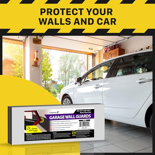Garage Wall Protector 2 Pack- Fosmon 20mm Ultra Thick Car Door Protector, Door Bumpers Guard for Walls, Car Door Edge Guards, Garage Parking Assist Accessories, Designed in USA
