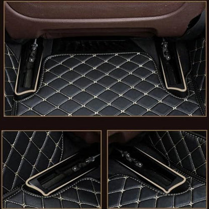 All-Weather car Floor Mats-Suitable for 98% of car Models Watherproof Leather car Floor mat (Light Brown) - color: Light brown