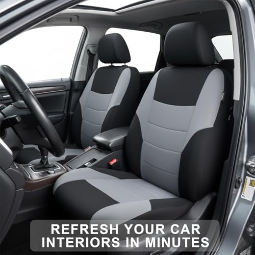 Champlus Car Seat Covers, Breathable and Durable Mesh 2 Front Bucket Seat Covers, Universal Fit Automotive Sedan Cars, SUVs, Trucks, Mini Vans, Airbag Compatible, Easy to Install