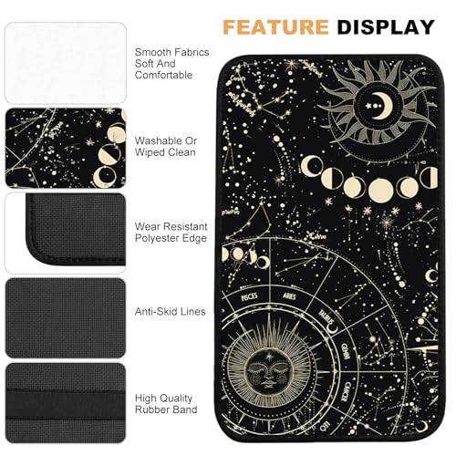 Auto Center Console Cover, Car Armrest Box Pad,Sun and Moon Soft Waterproof Auto Armrest Seat Box Cover Protector for Most Vehicle SUV Truck Car - color: Sun and Moon