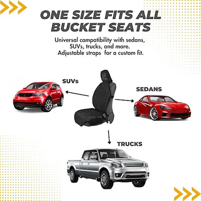 Premium Waterproof Car Seat Cover - Sweatproof, Universal Fit, Non-Slip, Durable Protector for Dirt, Spills, Pet Claws - Auto, SUV, Truck Compatible (Black)