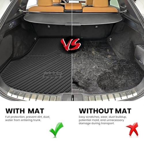 LASFIT Trunk Mat for Lexus RX/RX350/RX350h/RX500h 2025 2024 2023 2026, All Weather TPE RX 350 Cargo Mats Custom Fit for Lexus RX350 Cargo Liner Front & Rear Trunk Liner, Black, Easy to Clean - size: 2023-2026|For Lexus RX|Cargo Mat