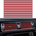 20 Pieces Universal Car Auto Air Conditioner Vent Outlet Trim Strip, Waterproof Flexible Shiny Auto Car Vent Interior Accessories for All Air Vent Outlet (20PCS - Red)