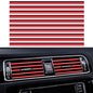 20 Pieces Universal Car Auto Air Conditioner Vent Outlet Trim Strip, Waterproof Flexible Shiny Auto Car Vent Interior Accessories for All Air Vent Outlet (20PCS - Red)