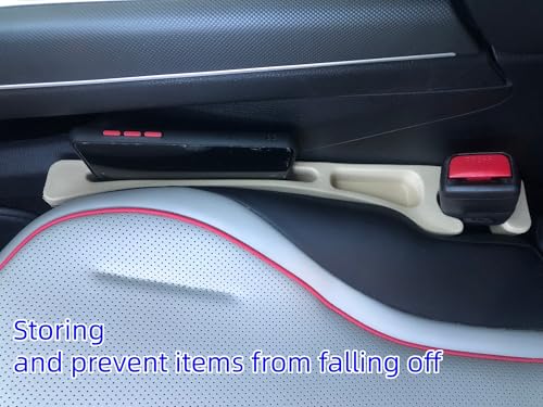 Car Seat Gap Filler Accessories,Storage Organizer Fit Car SUV Truck Fill The Gap Between Seat & Console Vehicle Console Side Pockets (Beige) - color: Beige