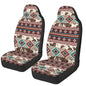 Car Front Seat Covers Stretch Polyester Fabric Cover Universal Aztec Cow Print Car Seat Cover Protection Interior Accessories Universal Fit for Most Vehicles - color: Aztec Cow Print