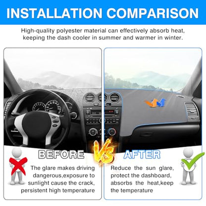Autorder Gray Dashboard Cover Mat for Nissan Altima 2007-2012 Accessories Dash Cover Upgrade Polyester Dash Mat Sunshade Glare UV Rays Protector - size: Gray 2007-2012 Nissan Altima