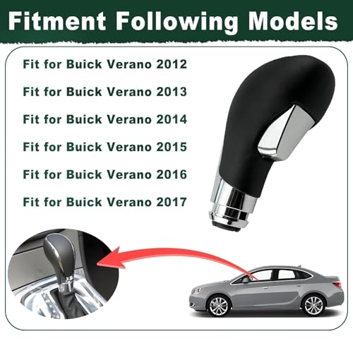 Automatic Gear Stick Shift Knob Fit for Buick Verano for GMC Opel Insignia Vauxhall Regal 2009-2017 Transmission Gear Shift Lever Knob Car Gear Shifter Knob Cover Head Handle Lever - color: Black