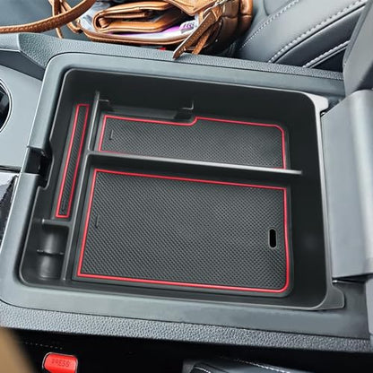EDBETOS Center Console Organizer Compatible with 2023-2026 Honda Pilot, 2024 2025 2026 Honda Ridgeline/Passport Insert Tray Secondary Storage Armrest Box ABS Plastic Material, Red - color: Red