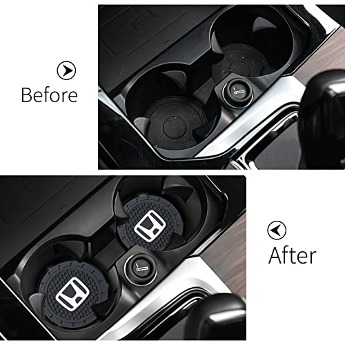 Car Cup Holder Coaster for Honda Series Cupholder Coaster Interior Accessories 2.75in 2Pack - color: Black-10